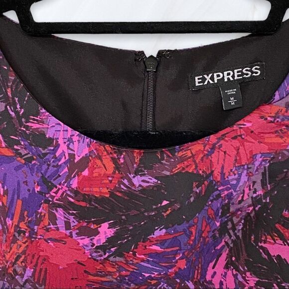 Express (M) Pink & Purple Peplum Top - Picture 4 of 5